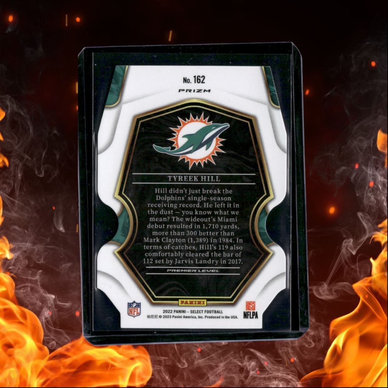 2022 Panini Select Tyreek Hill Black and Green Die-Cut Prizm #162