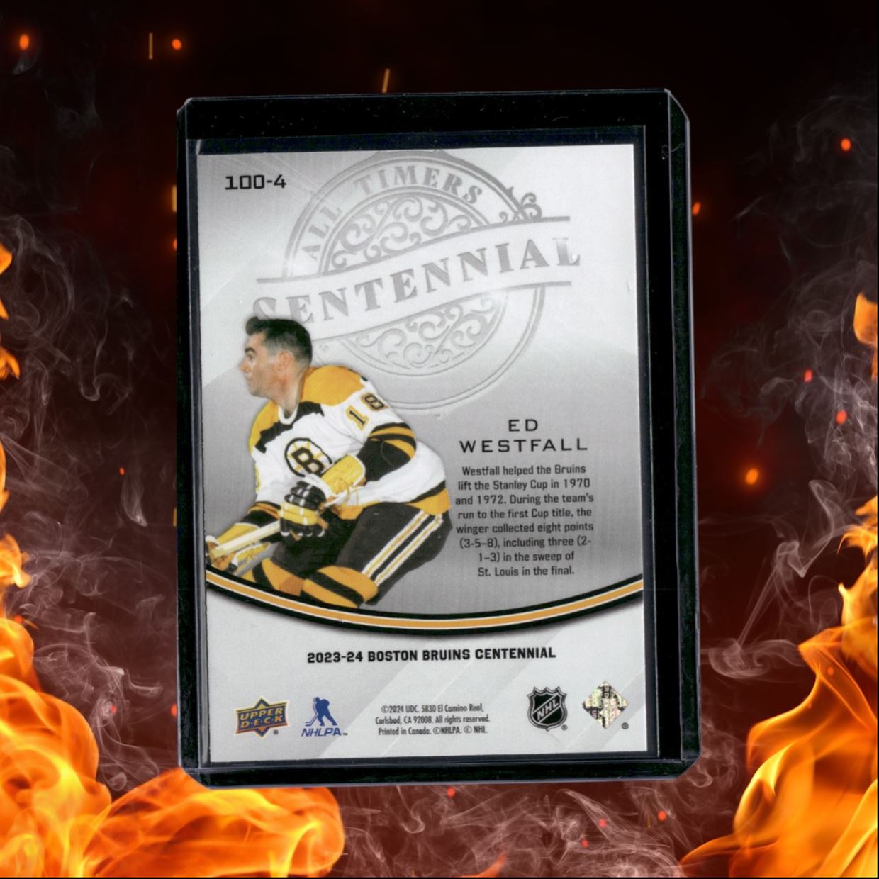 2023-24 Upper Deck Boston Bruins Centennial Ed Westfall All-Timers #100-4