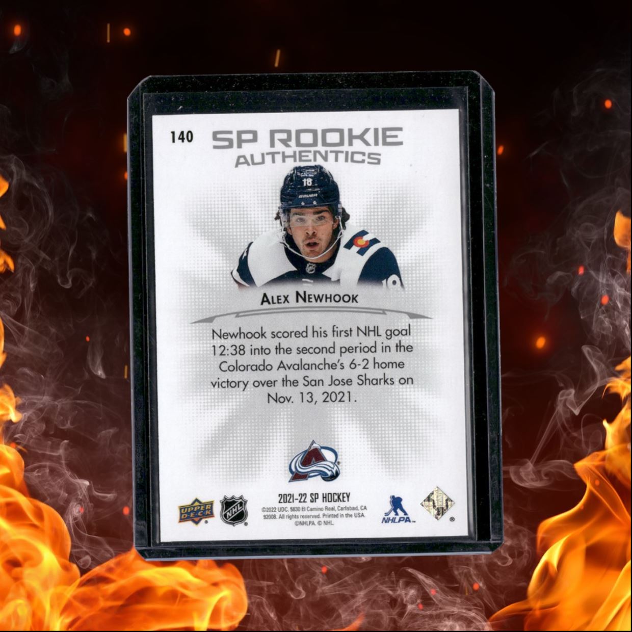 2021-22 SP Authentic Alex Newhook Authentics Silver Spectrum Rookie 432/599 #140