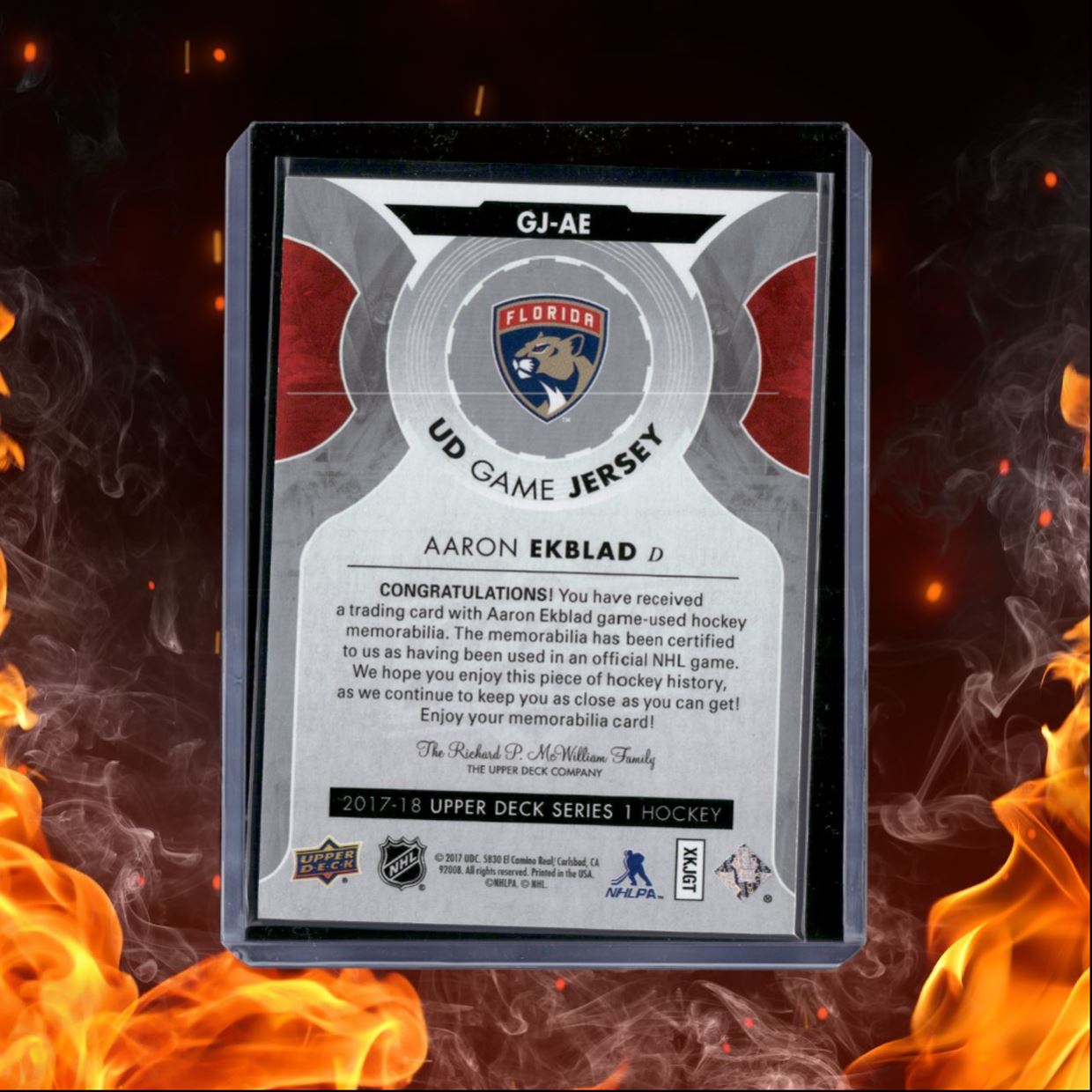 2017-18 Upper Deck Aaron Ekblad UD Game Jersey #GJ-AE
