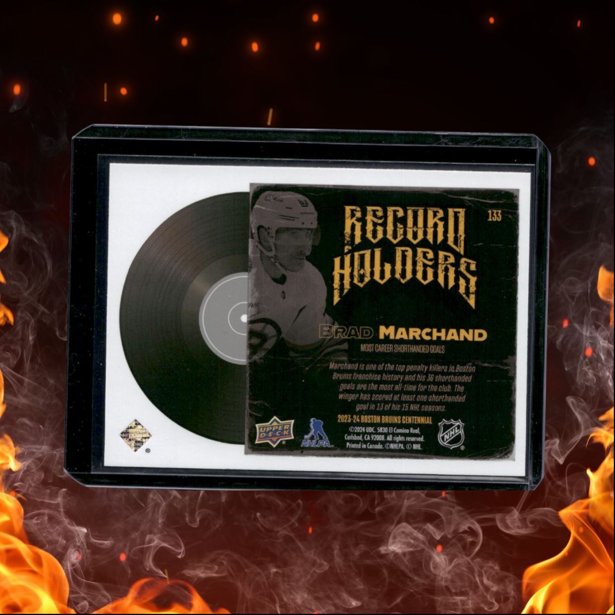 2023-24 Upper Deck Boston Bruins Centennial Brad Marchand Record Holders #133
