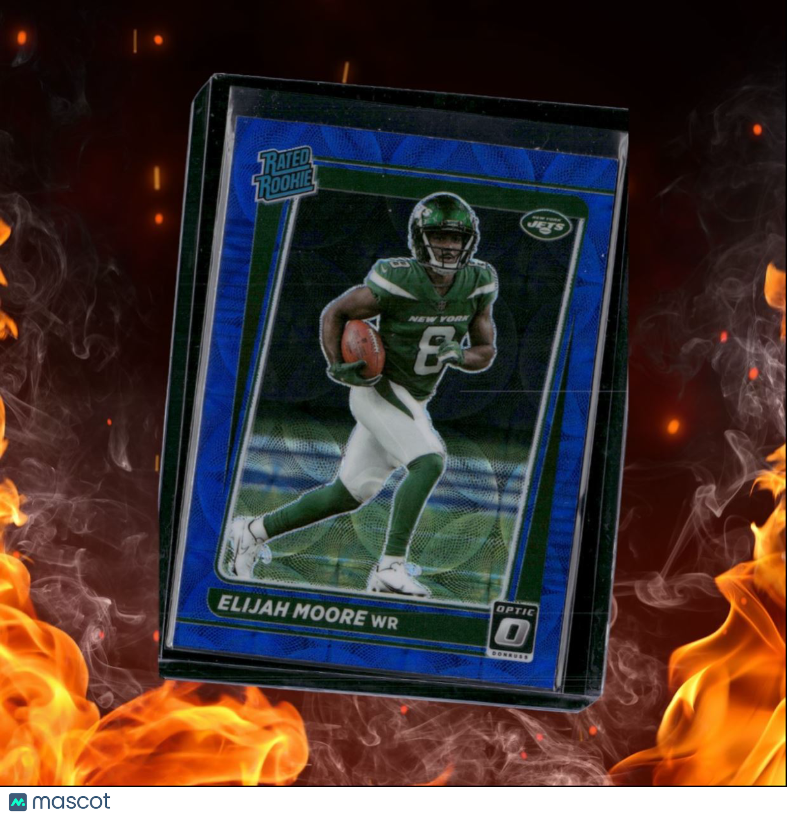 2021 Donruss Optic Elijah Moore Blue Scope Prizm Rated Rookie #216