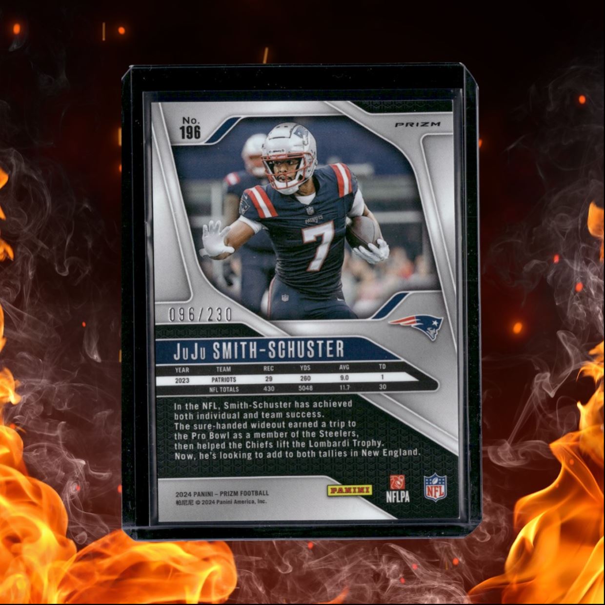 2024 Panini Prizm JuJu Smith-Schuster Blue Wave Prizm 096/230 #196