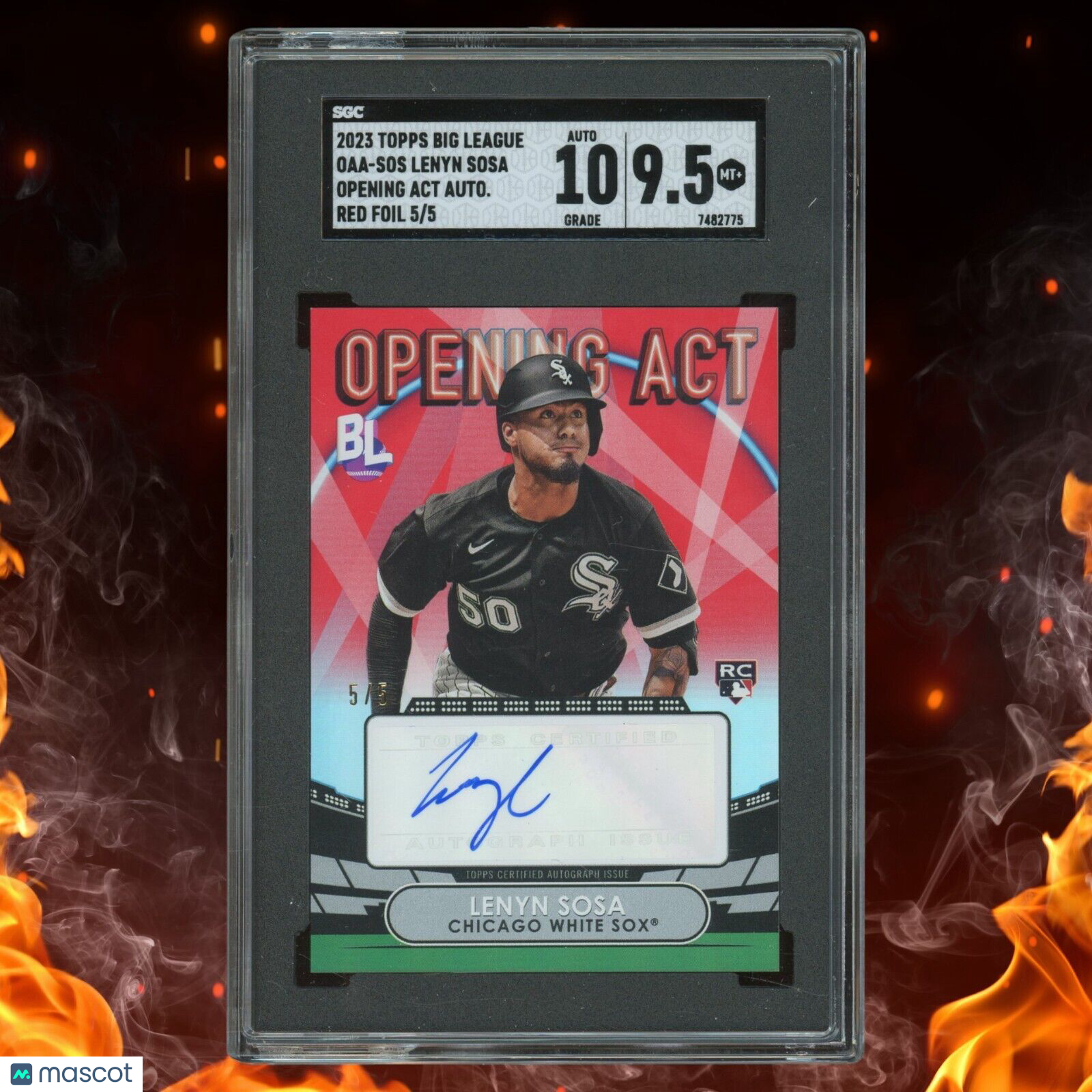 2023 Topps Big League LENYN SOSA Rookie Opening Act Auto 5/5 Red Foil SGC 9.5