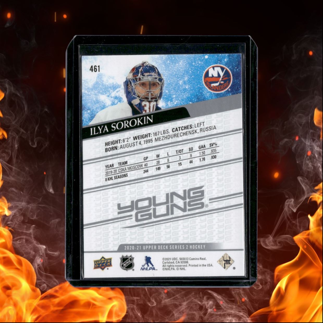 2020-21 Upper Deck Ilya Sorokin Young Guns Rookie #461