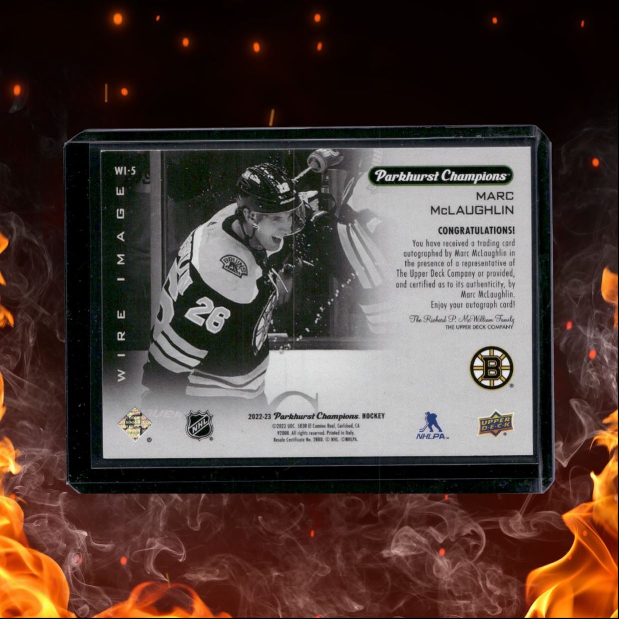 2022-23 Parkhurst Champions Marc McLaughlin Wire Images Rookie Auto #WI-5