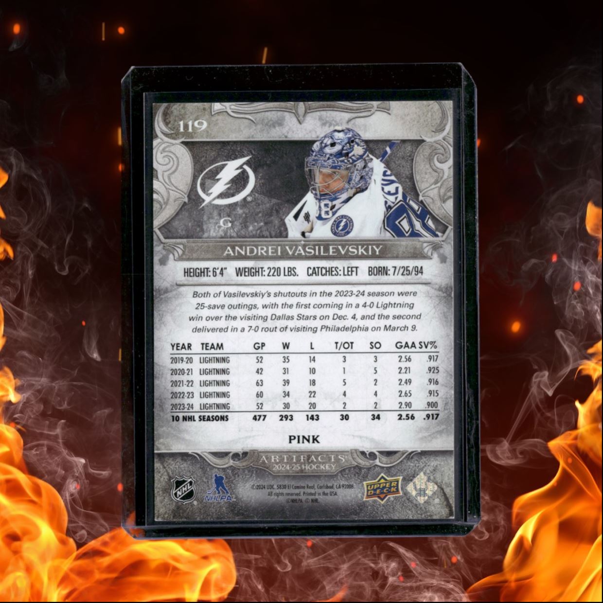 2024-25 Upper Deck Artifacts Andrei Vasilevskiy Pink 34/35 #119