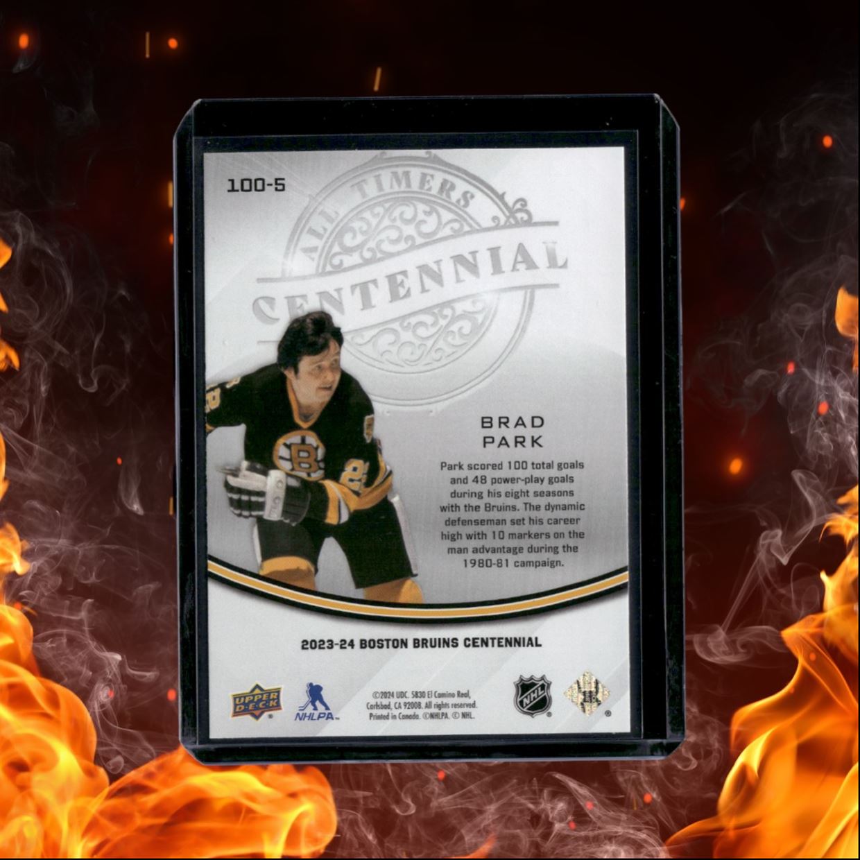2023-24 Upper Deck Boston Bruins Centennial Brad Park All-Timers Gold #100-5