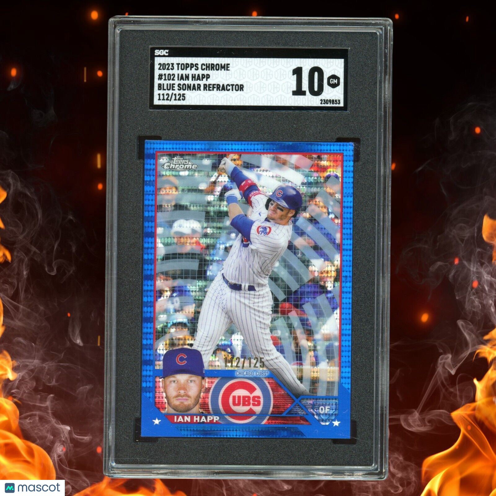 2023 Topps Chrome IAN HAPP /125 Blue Sonar Refractor SGC 10 #102