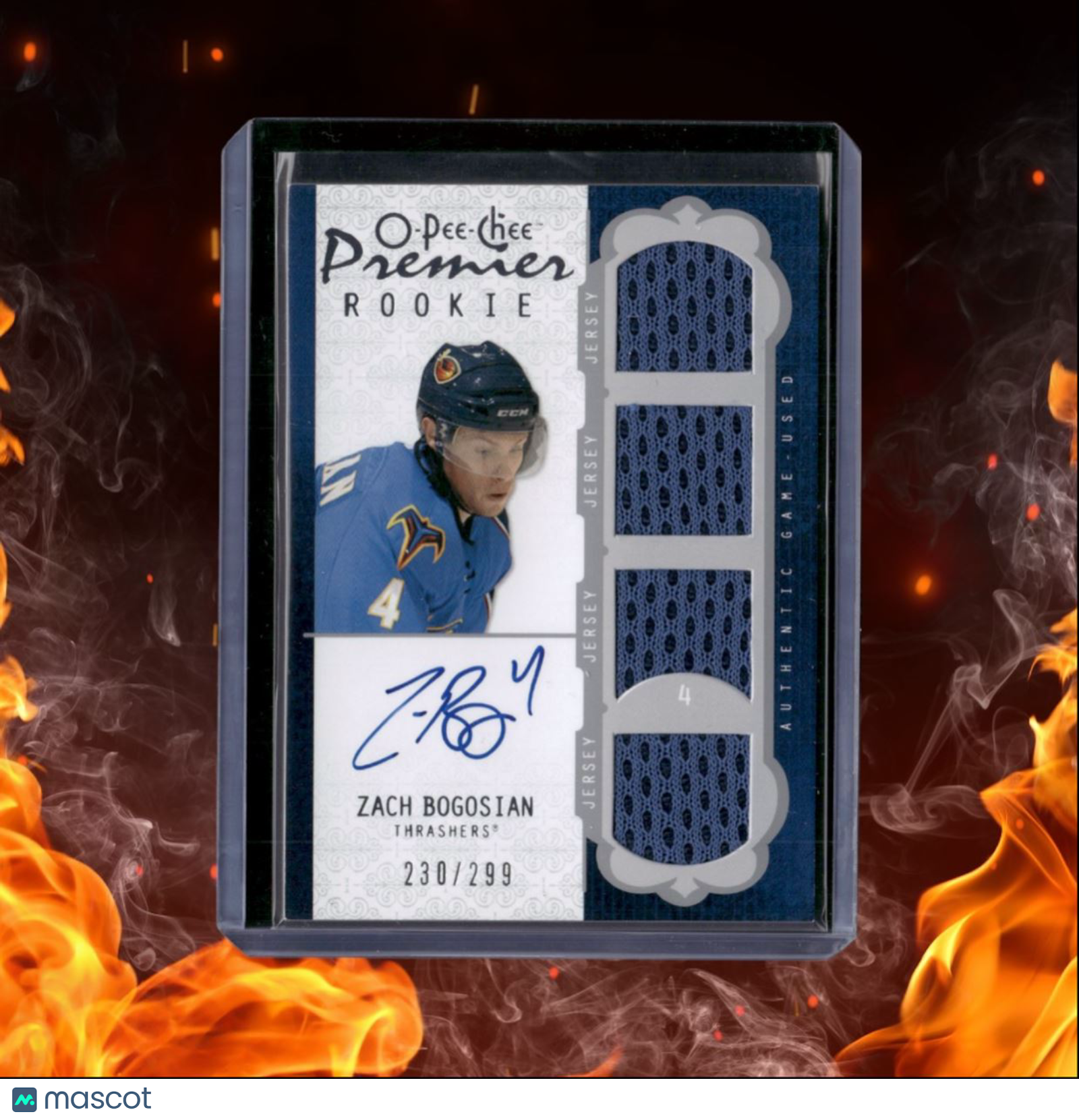 2008-09 O-Pee-Chee Premier Zach Bogosian Triple Patch Rookie Auto 230/299 #43