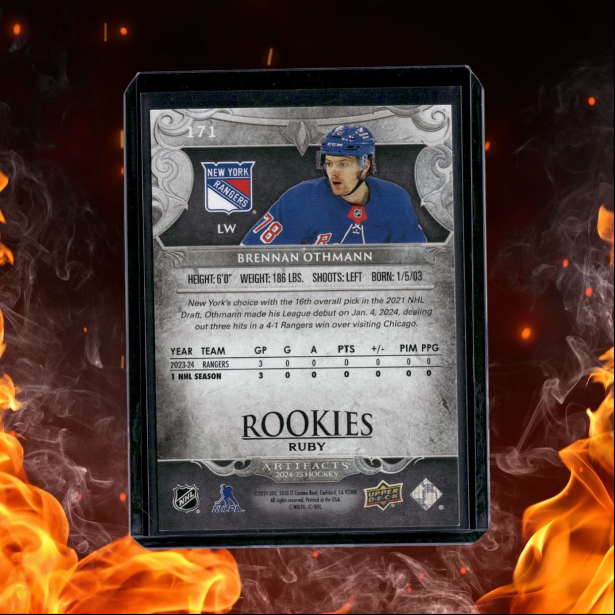 2024-25 Upper Deck Artifacts Brennan Othmann Ruby Rookie 091/399 #ATR-2