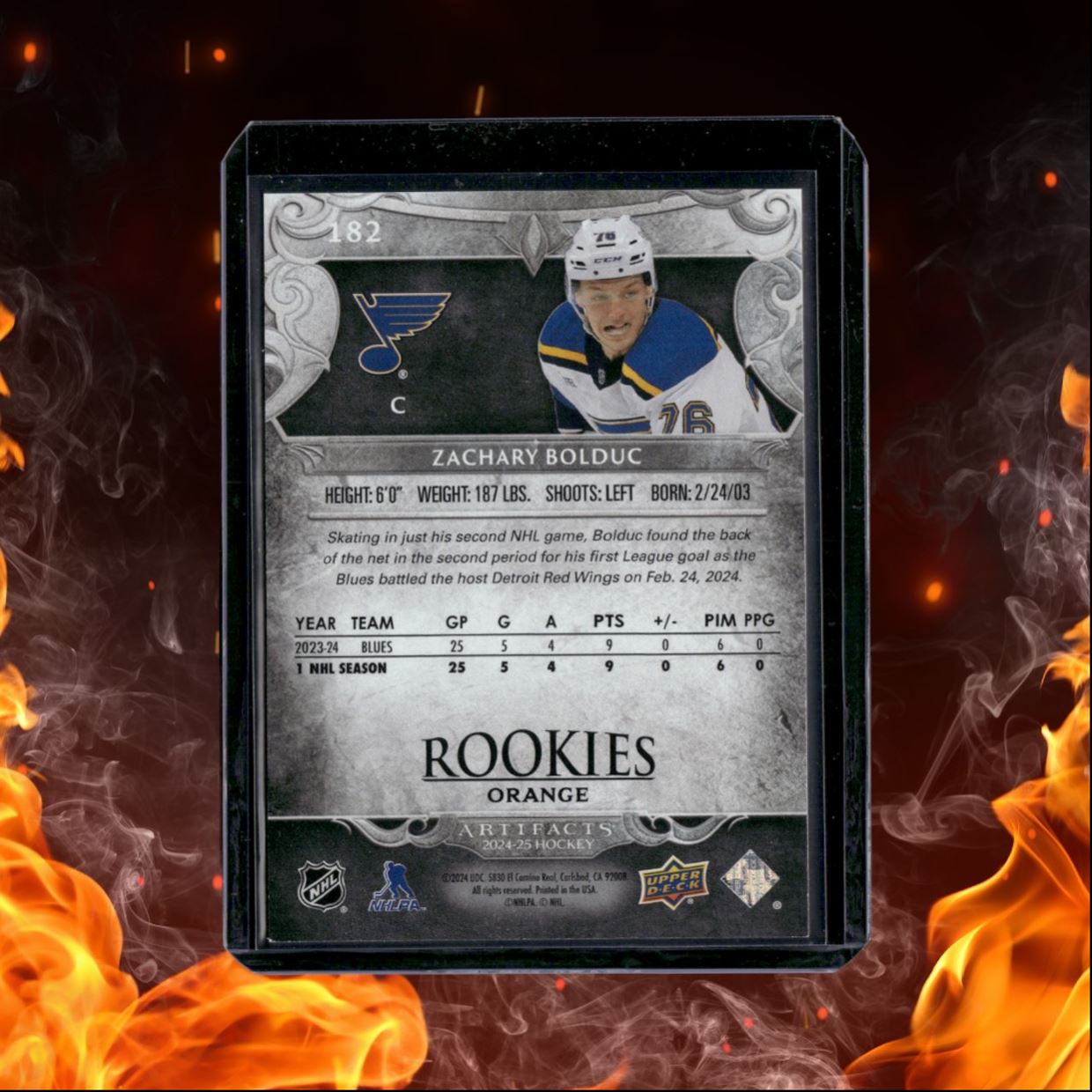 2024-25 Upper Deck Artifacts Zachary Bolduc Orange Rookie 33/75 #A-ZB