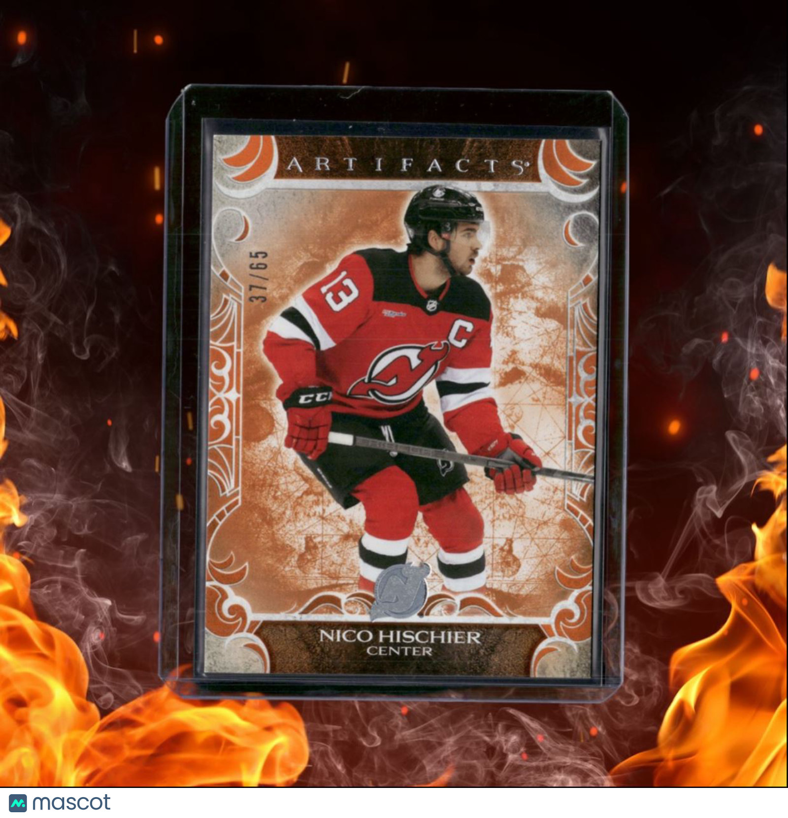 2024-25 Upper Deck Artifacts Nico Hischier Orange 37/65 #77