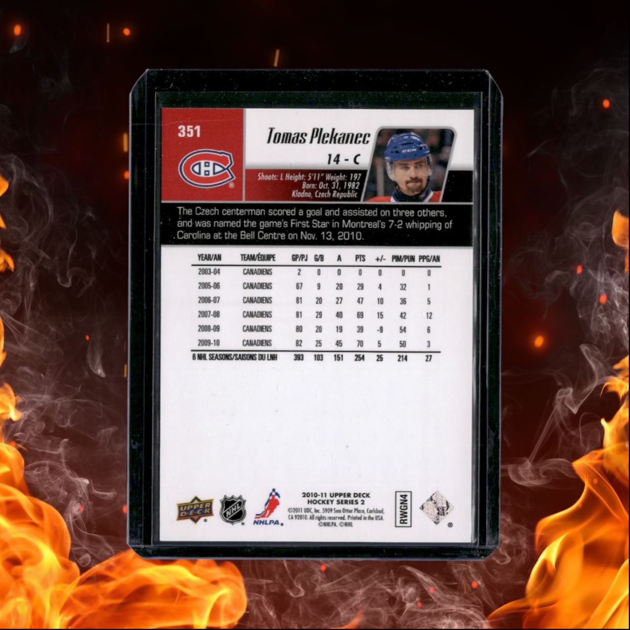 2010-11 Upper Deck Tomas Plekanec UD Exclusives 064/100 #351