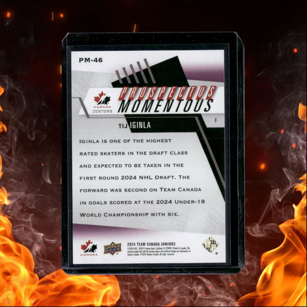 2024-25 Upper Deck Team Canada Juniors Tij Iginla Prospectus Moments Electric