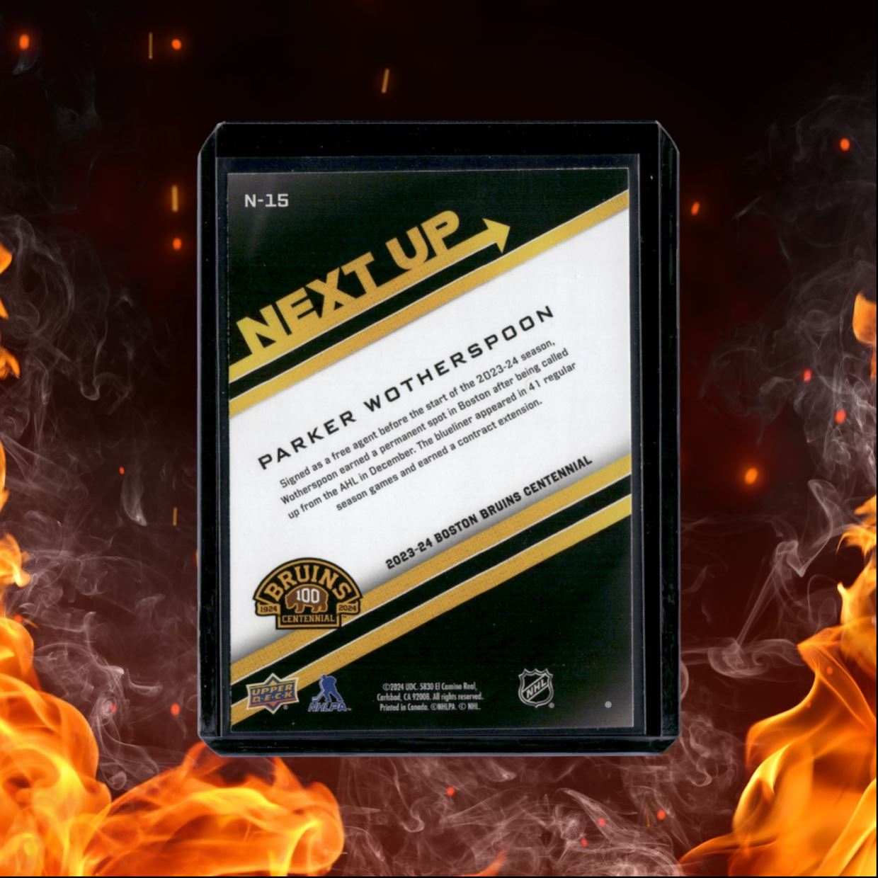 2023-24 Upper Deck Boston Bruins Centennial Parker Wotherspoon Next Up! Gold
