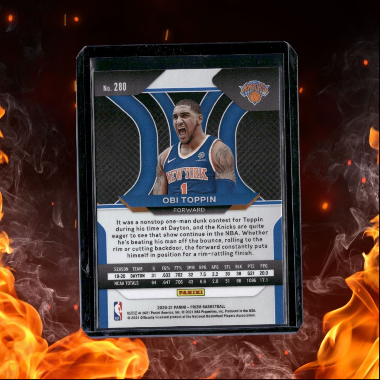 2020-21 Panini Prizm Obi Toppin (K) Rookie #280
