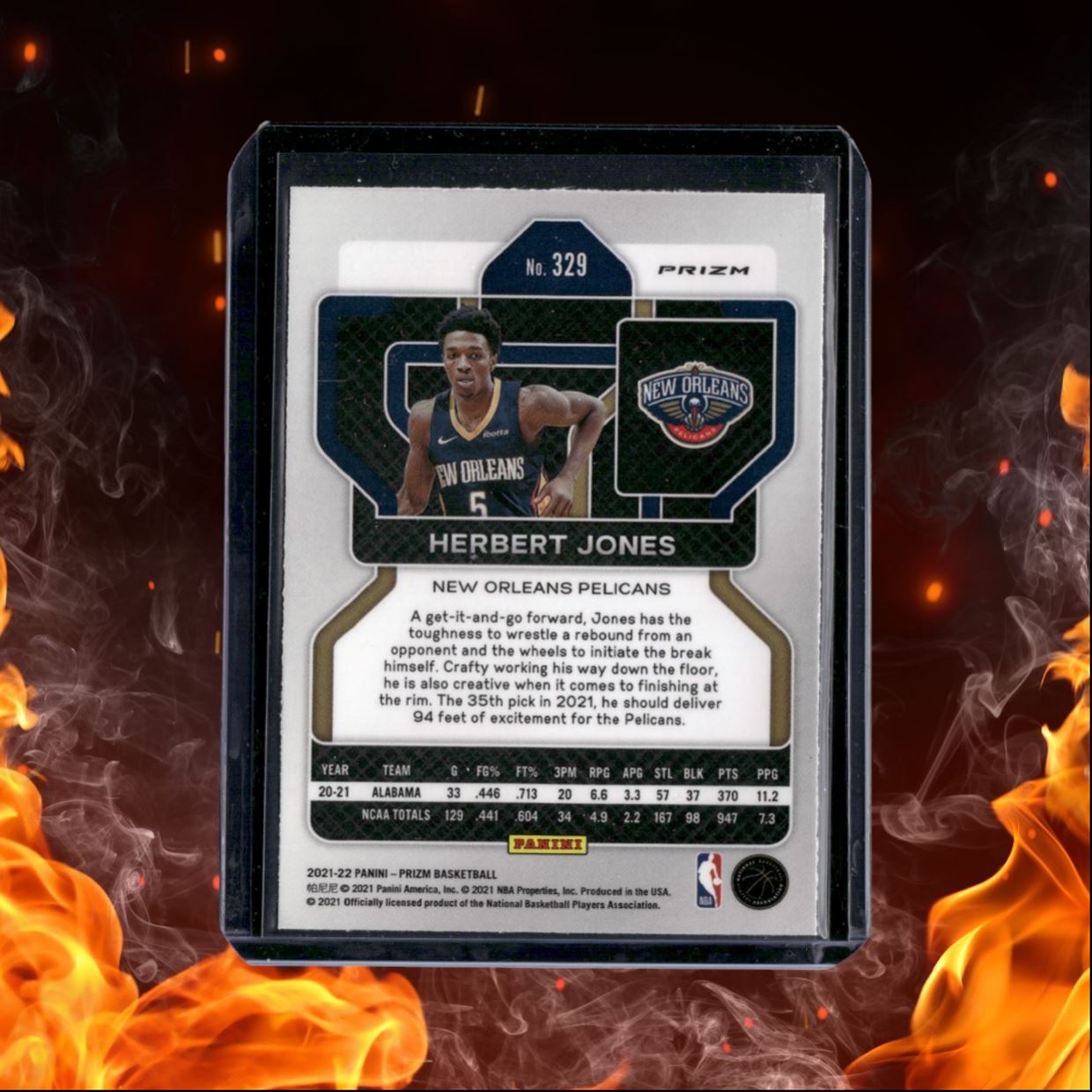 2021-22 Panini Prizm Herbert Jones Orange Cracked Ice Prizm Rookie #329
