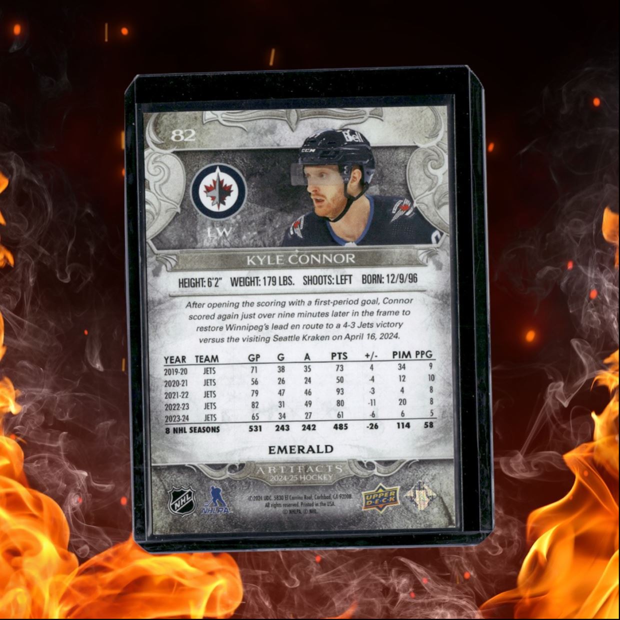 2024-25 Upper Deck Artifacts Kyle Connor Emerald 098/149 #82