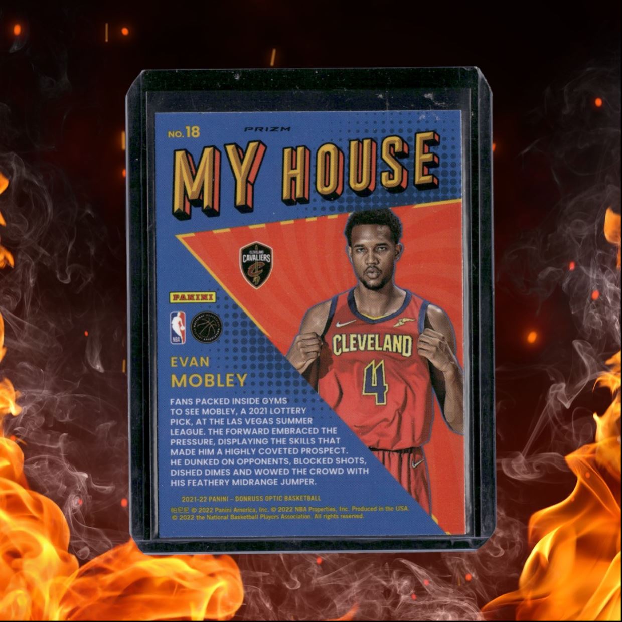2021-22 Donruss Optic Evan Mobley My House Purple Prizm Rookie #18