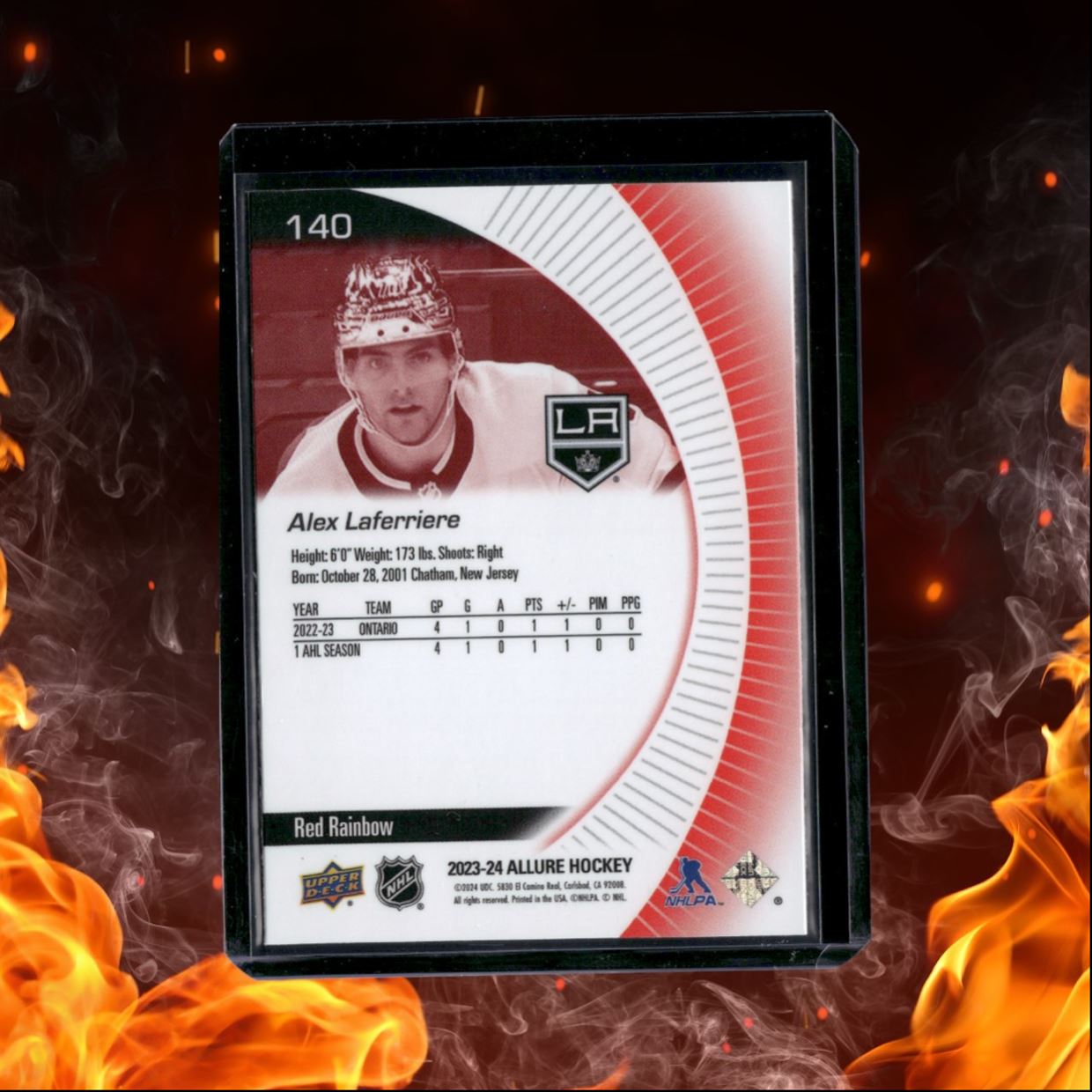 2023-24 Upper Deck Allure Alex Laferriere Red Rainbow Rookie #140