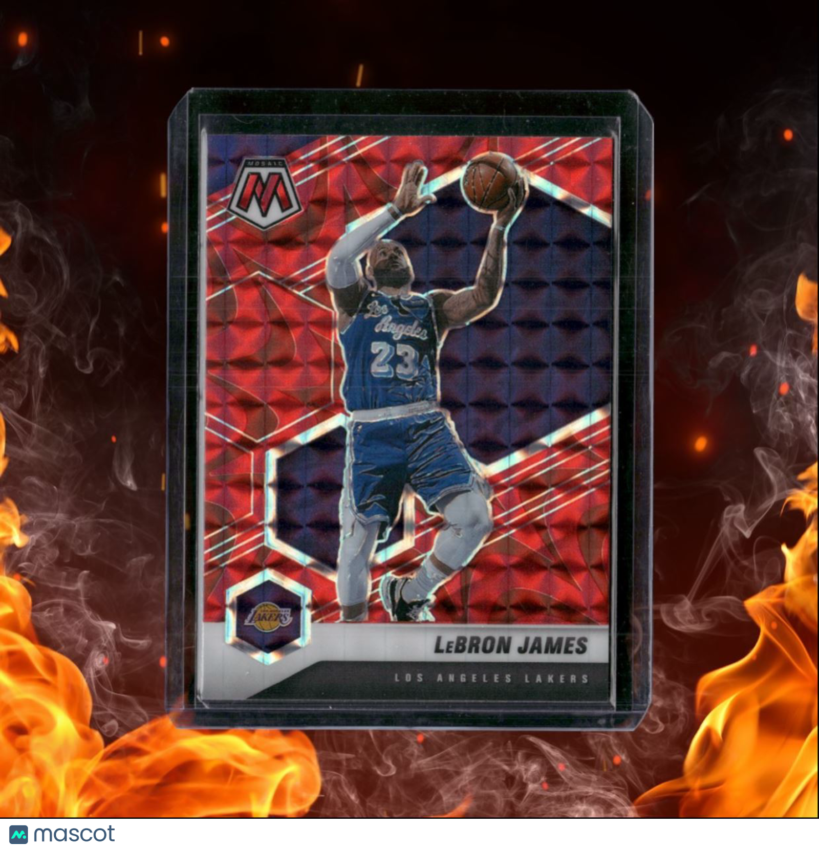 2020-21 Panini Mosaic LeBron James Red Mosaic Prizm #81