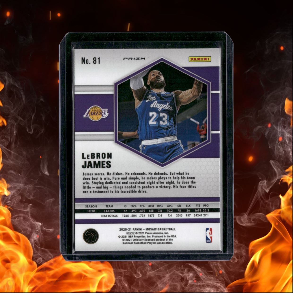 2020-21 Panini Mosaic LeBron James Red Mosaic Prizm #81