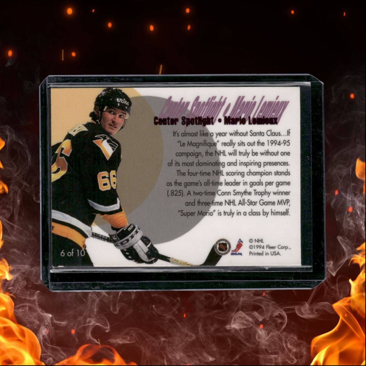 1994-95 Flair Mario Lemieux Center Spotlight #6