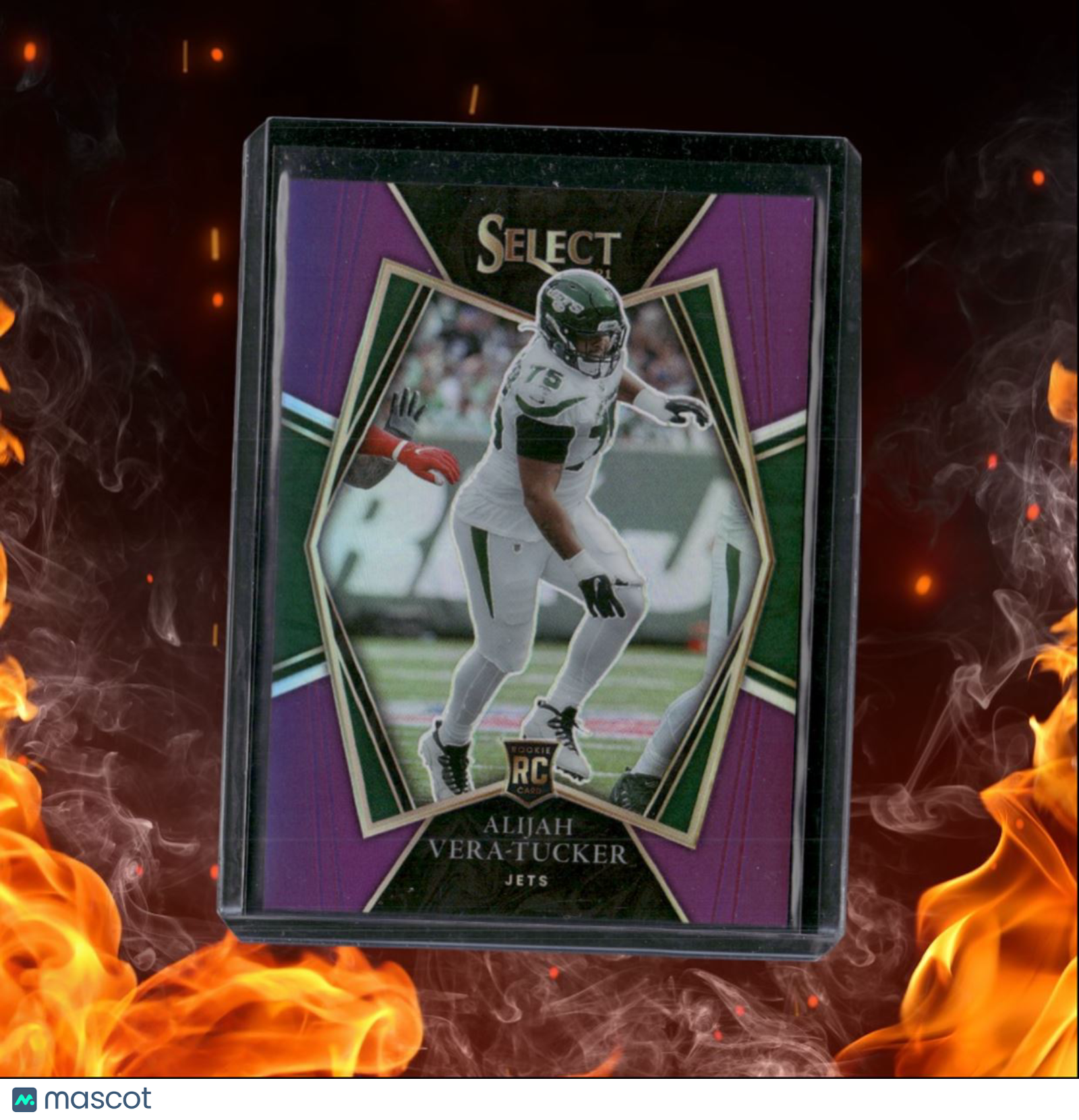 2021 Panini Select Alijah Vera-Tucker Purple Prizm Rookie 37/75 #186