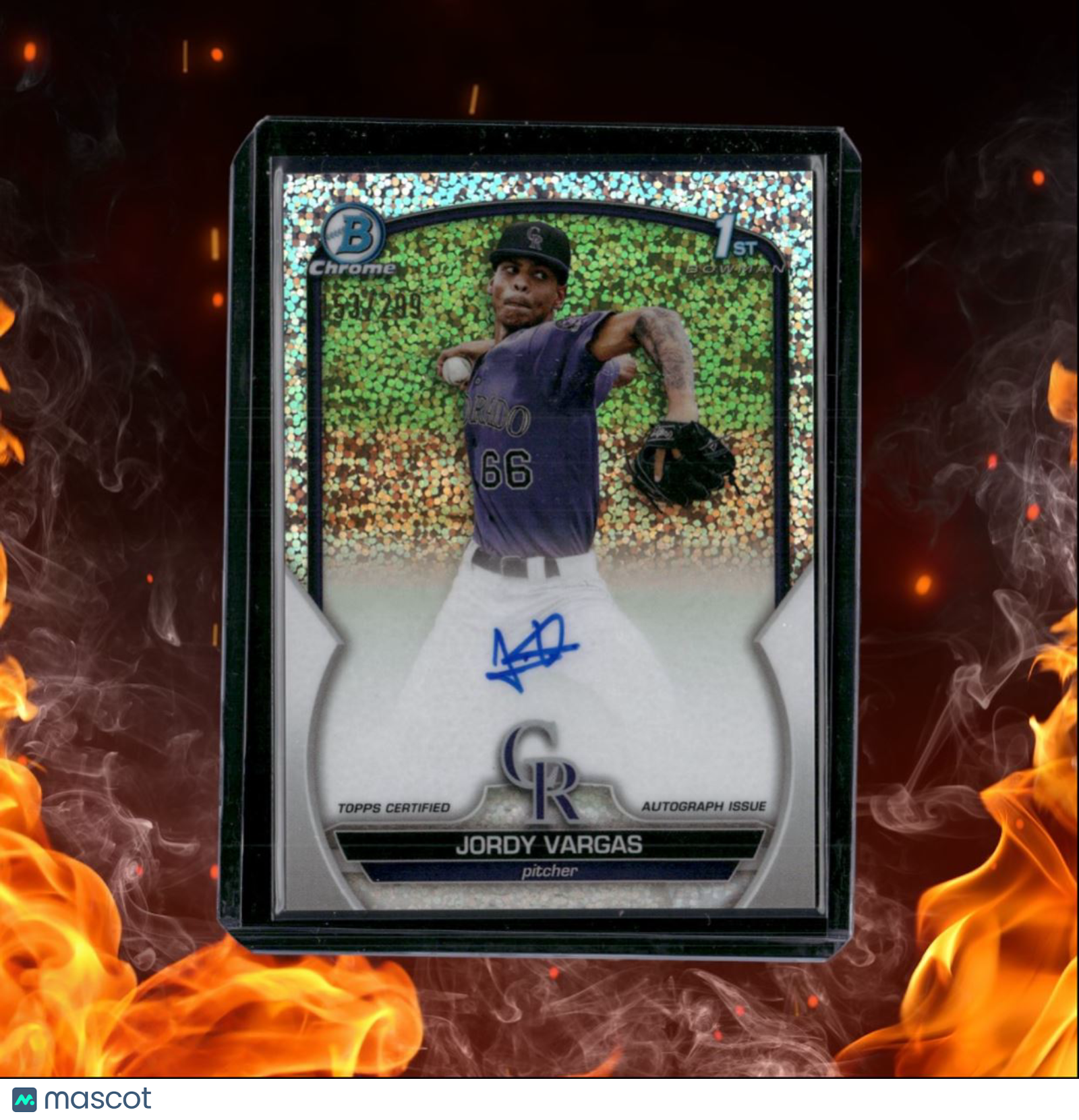 2023 Bowman Chrome Prospect Jordy Vargas 1st Prospect Speckle Refractor Auto