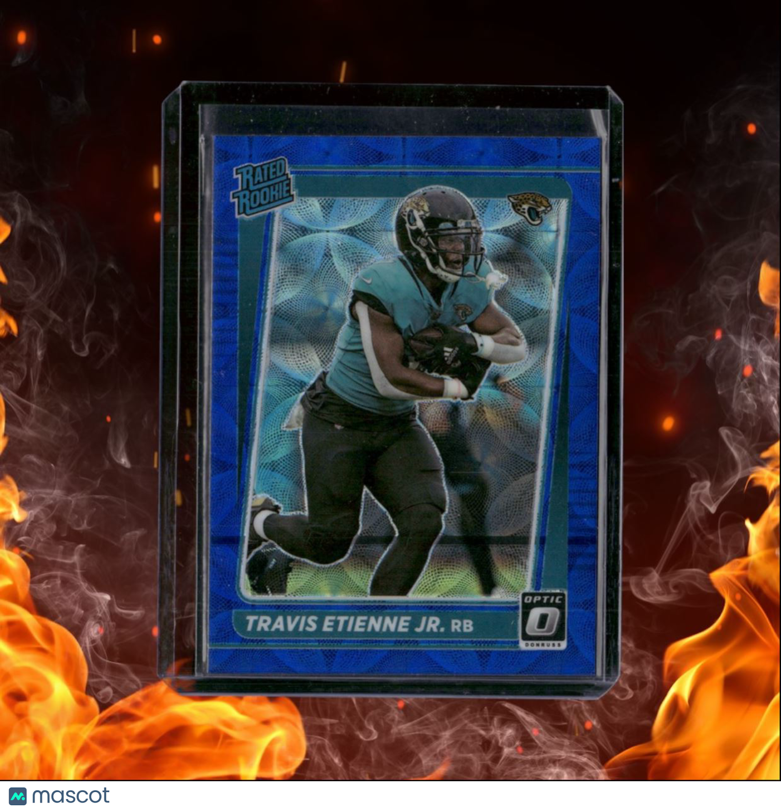 2021 Donruss Optic Travis Etienne Jr. Blue Scope Prizm Rated Rookie #214