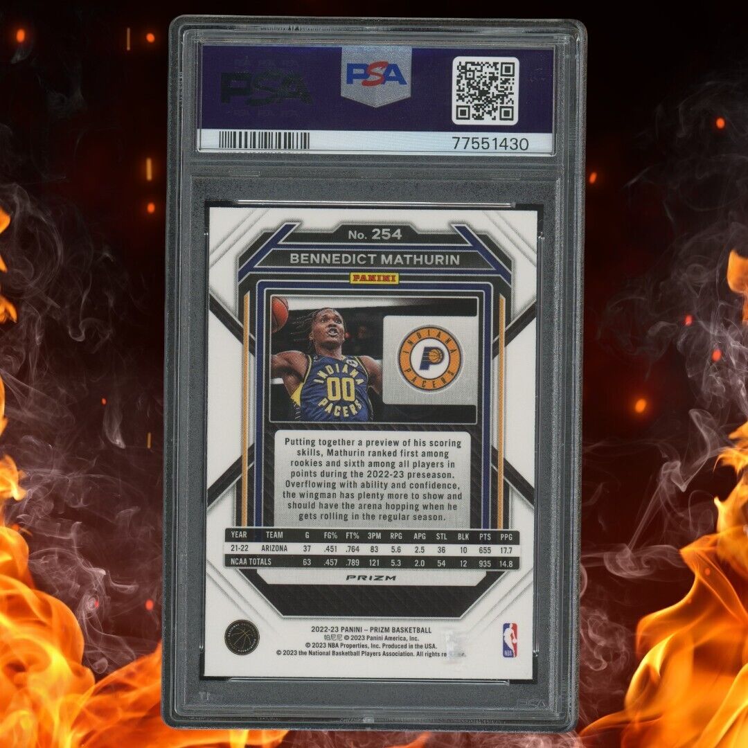 2022-23 Panini Prizm BENEDICT MATHURIN Rookie Green Prizm PSA 9 #254