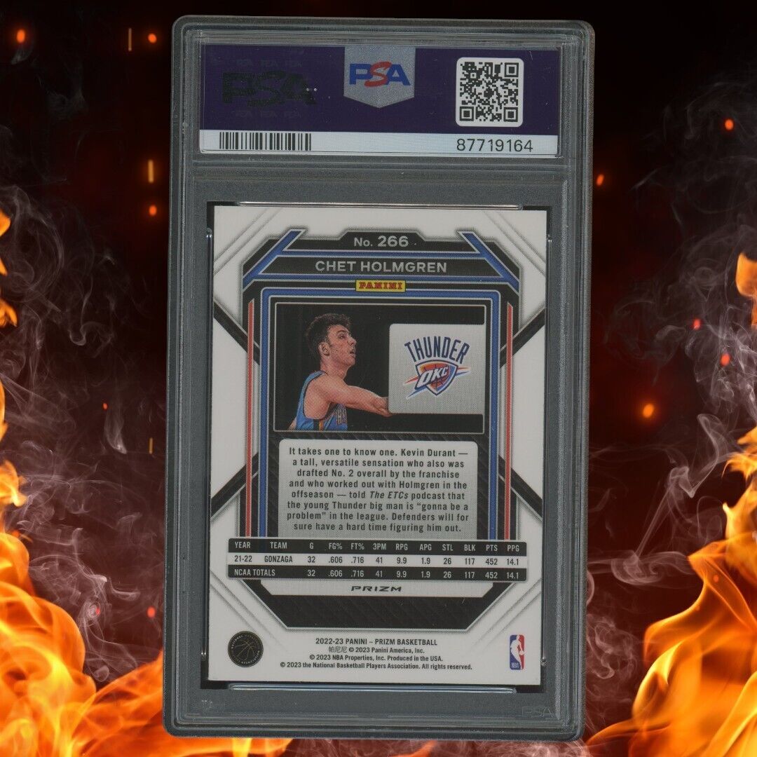 2022-23 Panini Prizm CHET HOLMGREN Rookie Silver Prizm PSA 9 #266