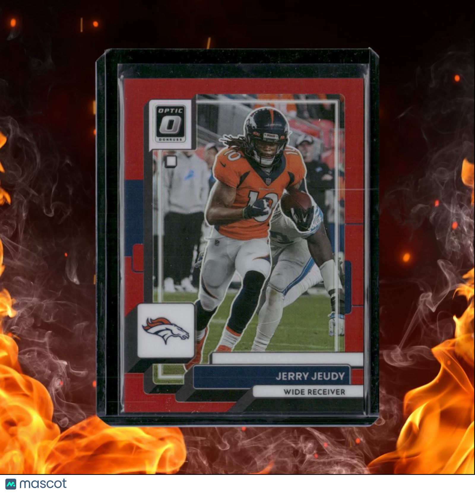 2022 Donruss Optic Jerry Jeudy Red Holo Prizm 61/99 #61