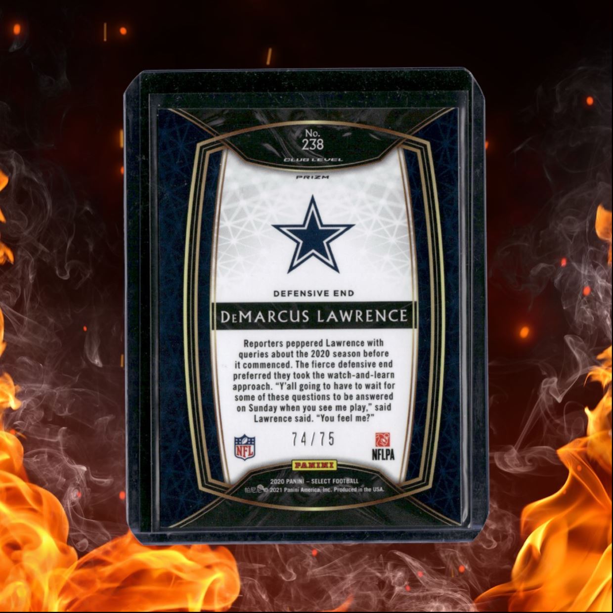 2020 Panini Select DeMarcus Lawrence Blue Prizm Club 74/75 #238
