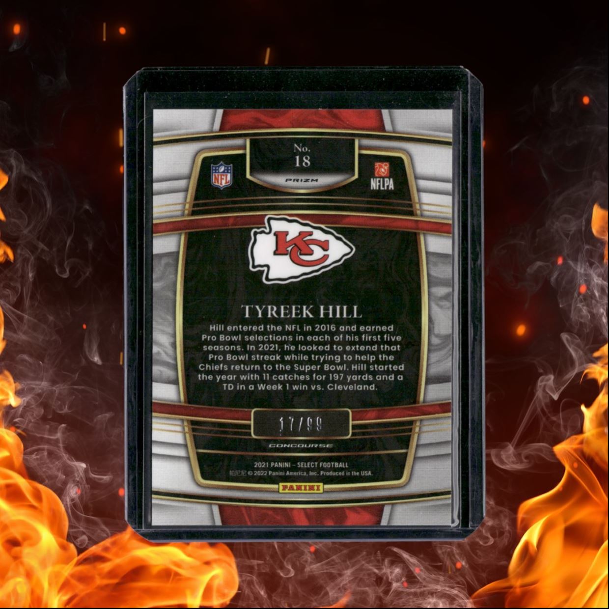 2021 Panini Select Tyreek Hill Red Prizm 17/99 #18