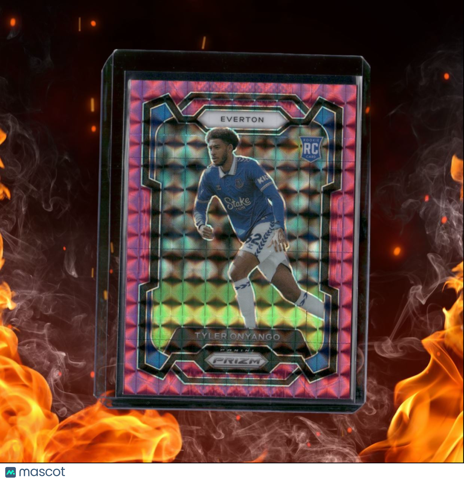 2023 Panini Prizm Premier League Tyler Onyango Pink Mosaic Prizm Rookie #260