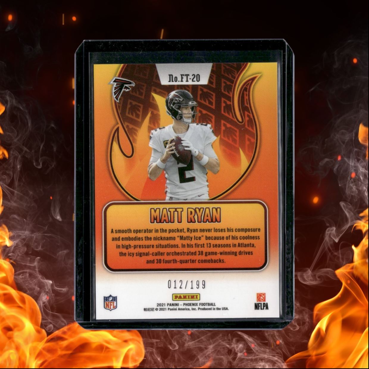 2021 Panini Phoenix Matt Ryan Flame Throwers Red 012/199 #FT-20