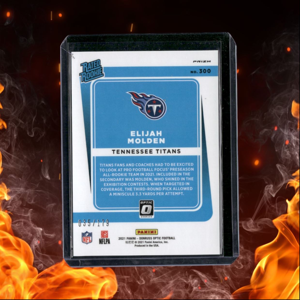 2021 Donruss Optic Elijah Molden Blue Prizm Rated Rookie 035/179 #300