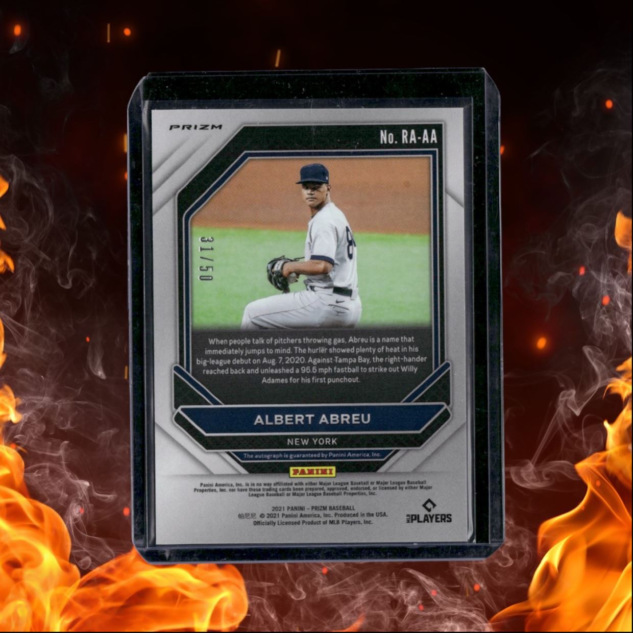 2021 Panini Prizm Albert Abreu Blue Prizm Rookie Auto 31/50 #RA-AA