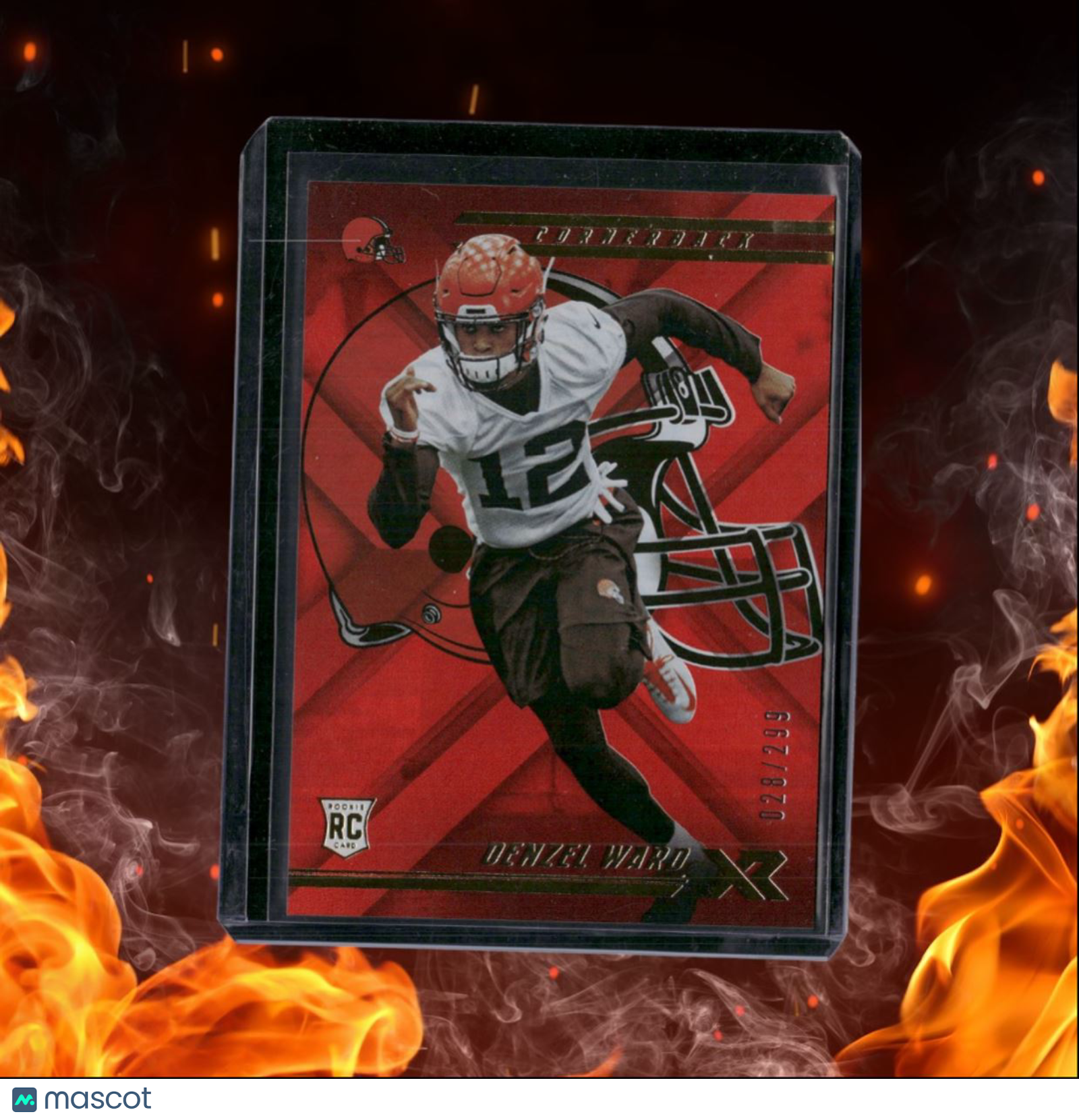 2018 Panini XR Denzel Ward Red Rookie 028/299 #106