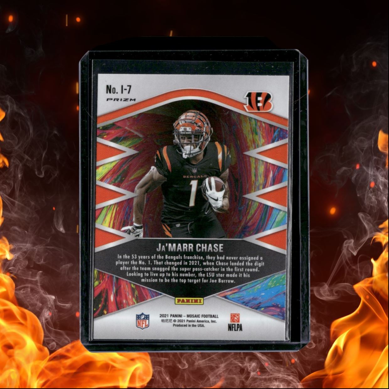 2021 Panini Mosaic Ja'Marr Chase Introductions Silver Prizm Rookie #1