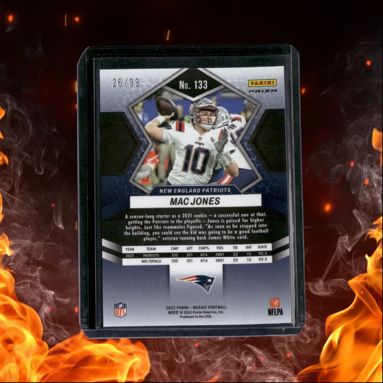 2022 Panini Mosaic Mac Jones Blue Mosaic Prizm 26/99 #133