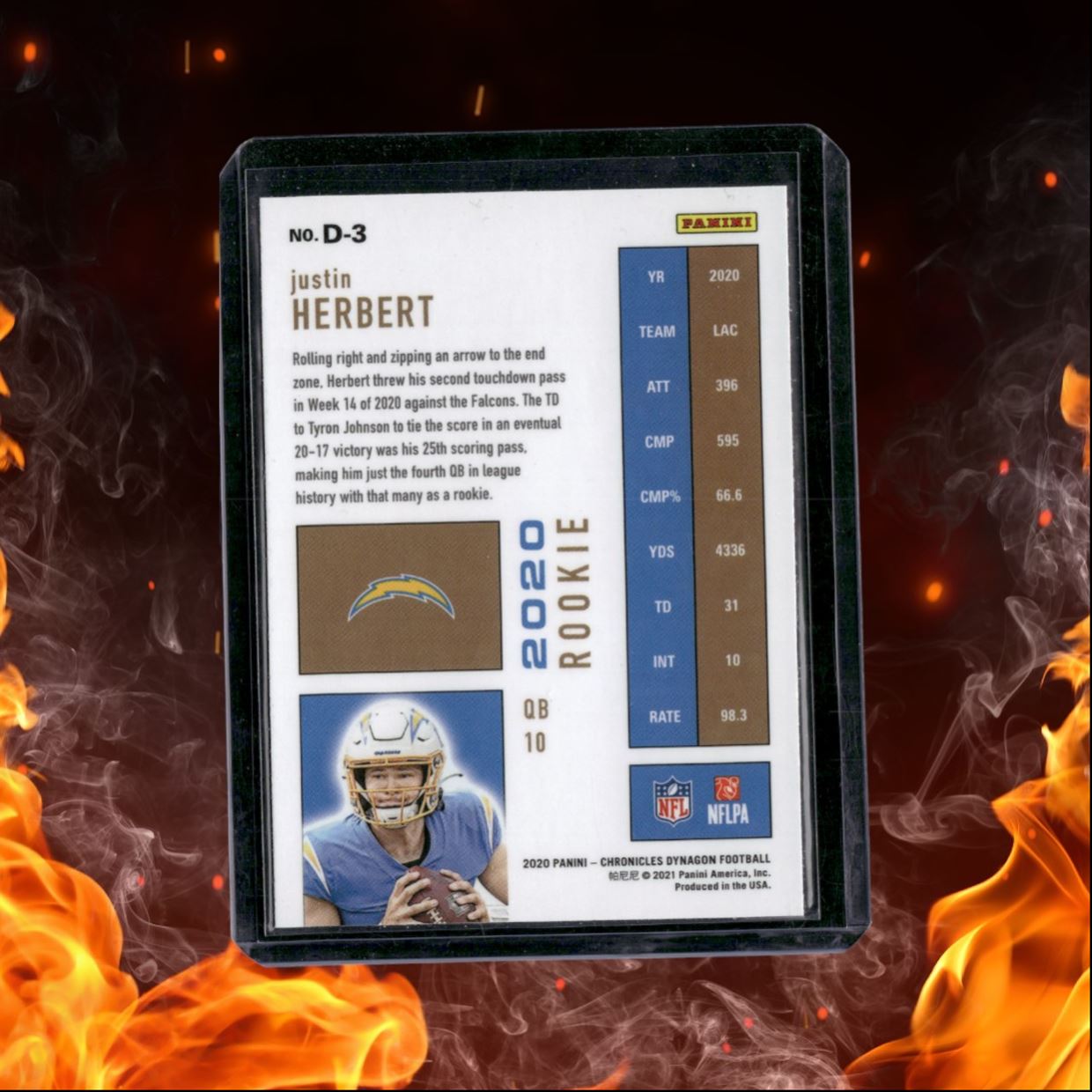 2020 Panini Chronicles Justin Herbert Dynagon Rookie #D-3