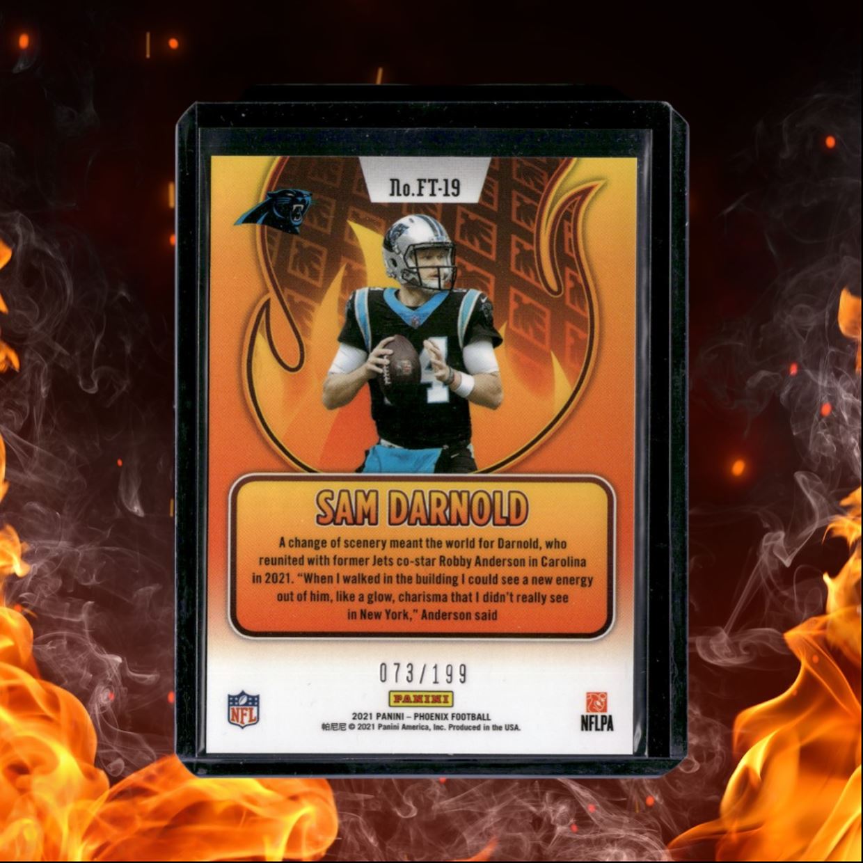2021 Panini Phoenix Sam Darnold Flame Throwers Red 073/199 #FT-19