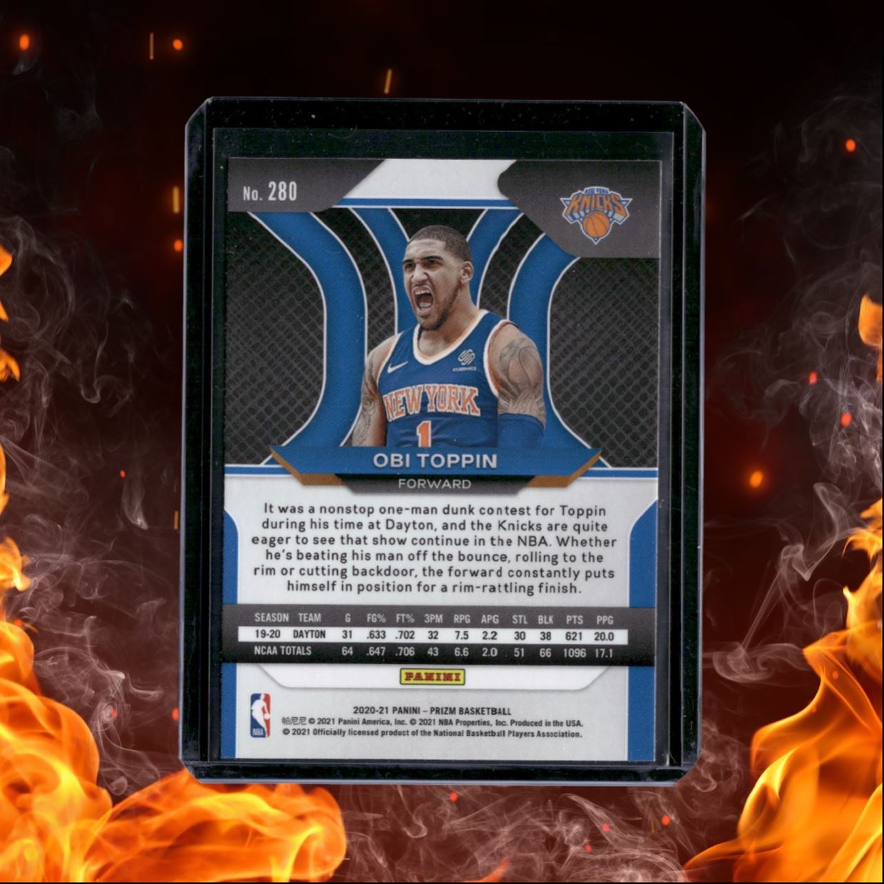 2020-21 Panini Prizm Obi Toppin (F) Rookie #280