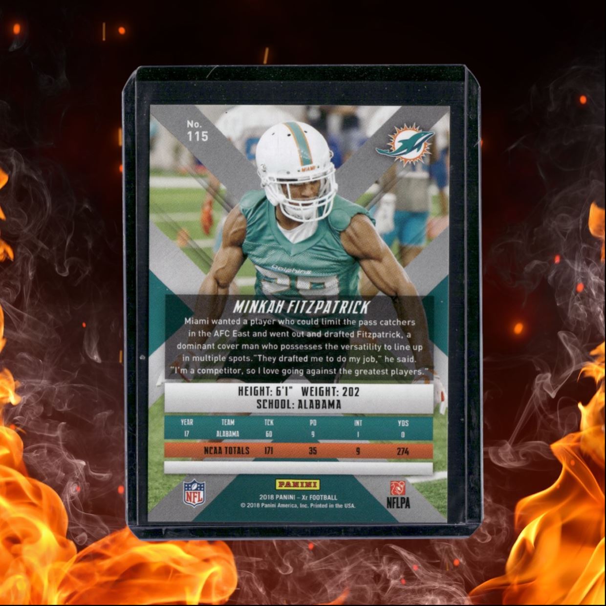 2018 Panini Xr Minkah Fitzpatrick Blue Rookie 060/199 #115