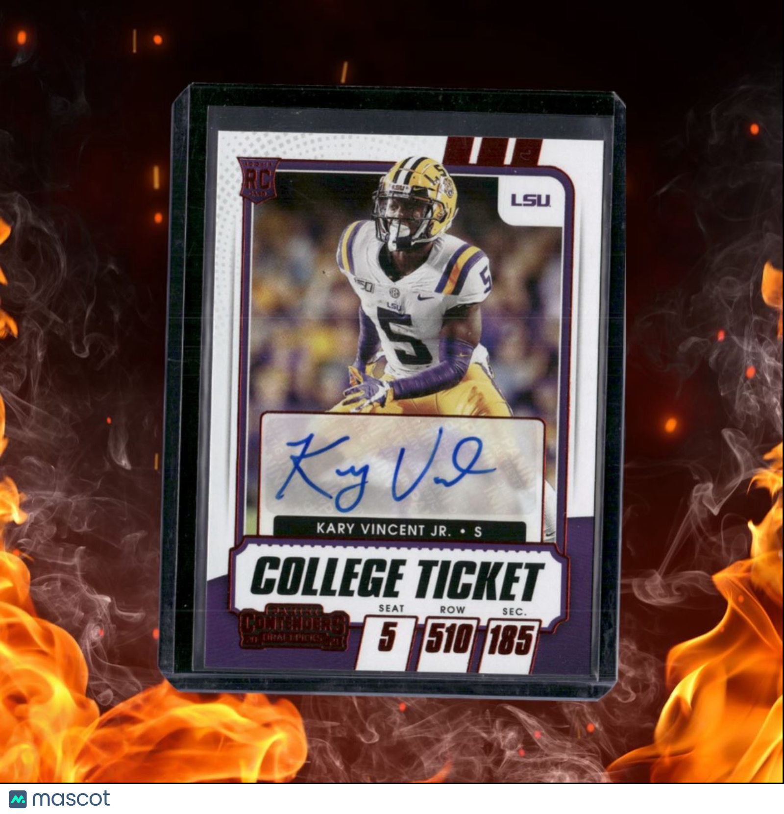 2021 Panini Contenders Draft Picks Kary Vincent Jr. College Ticket Rookie Auto