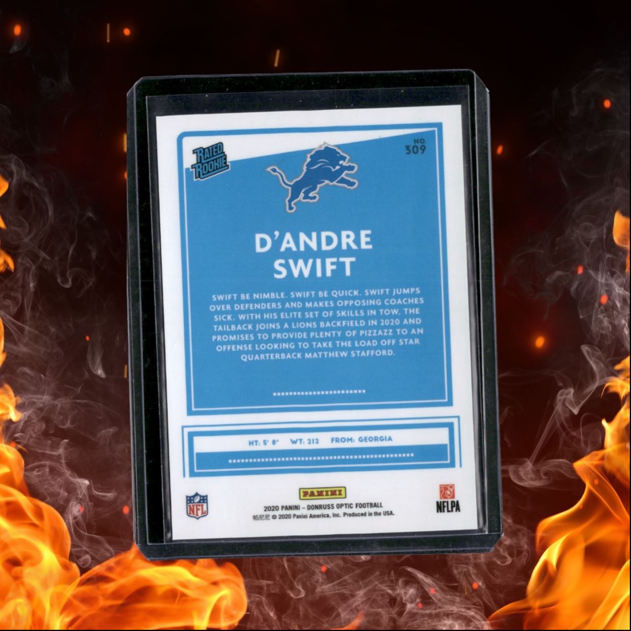 2020 Donruss Optic D'Andre Swift Black & White Rated Rookie #309