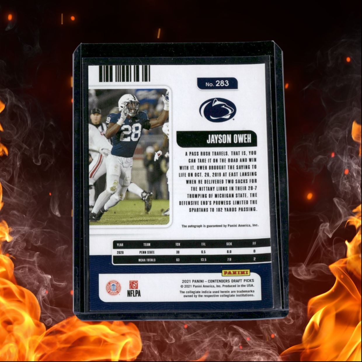 2021 Panini Contenders Draft Picks Jayson Oweh College Ticket Rookie Auto #283
